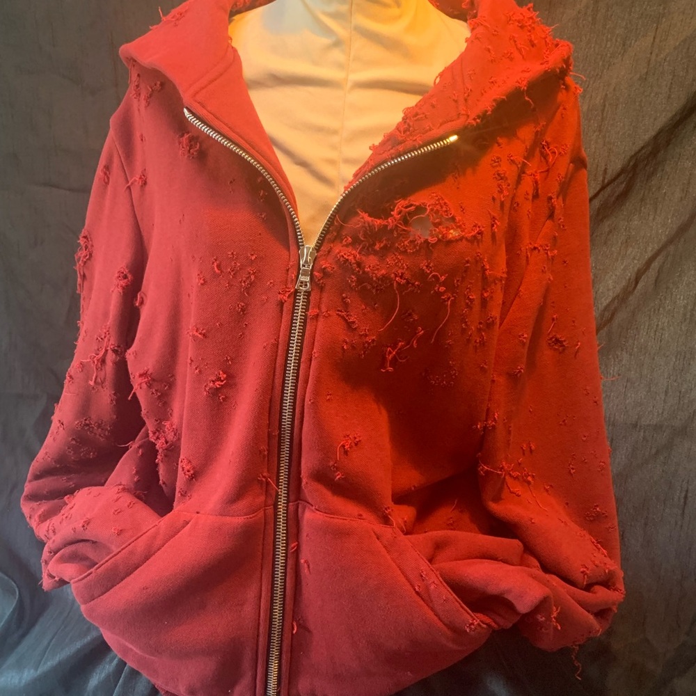 Amiri rust color distressed hoody